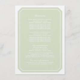 Informationskort för grönt Elegant Tilläggskort