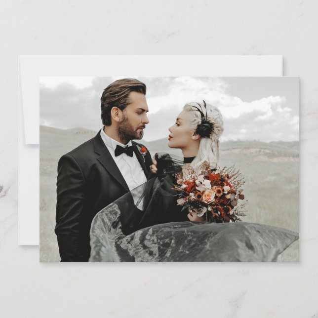 Informationskort för information om Gotham Skeleto Inbjudningar (Framsida)