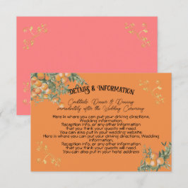 Informationskort för italienska Amalfi Coastal Ora Inbjudningar