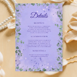 Informationskort för Lavender Mist Garden-bröllop Tilläggskort