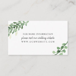 Informationskort för Lush Greenery bröllop Tilläggskort