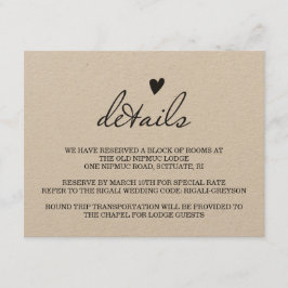 Informationskort för RUSTIC BRÖLLOP Tilläggskort