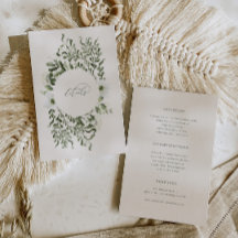 Informationskort för Sage Garden-bröllopsinformati