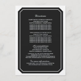 Informationskort för svart Elegant Tilläggskort