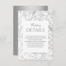 Informationskort för svartvitt Bröllop