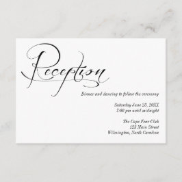 Informationskort för svartvitt bröllop tilläggskort