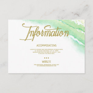 Informationskort för Tropical Destinations-bröllop Tilläggskort