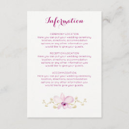 Informationskort för tropisk Lila Orchid Blommigt Tilläggskort