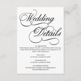 Informationskort för vit elegant Bröllop Tilläggskort