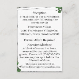 Informationskort för vit Snöre & Ro Löv Tilläggskort