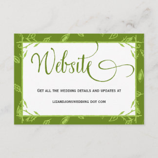 Informationskort för webbplatsen Grönt Löv Bröllop Tilläggskort