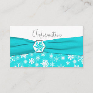 Informationskort från Aqua, Vita, Grått Snöflingor Tilläggskort