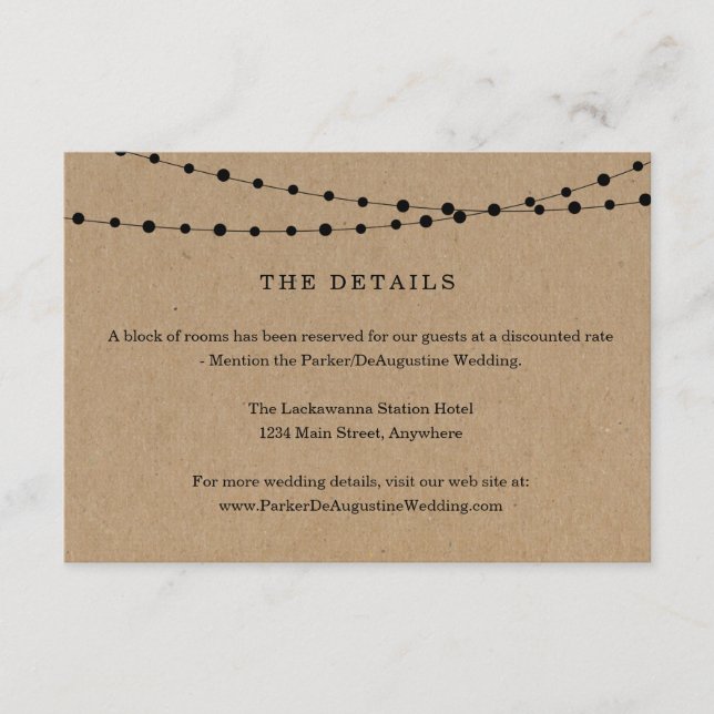 Informationskort med detaljer om strängljus tilläggskort (Framsida)