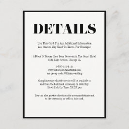 Informationskort Modern Bold Bröllop och Modern Bo Tilläggskort