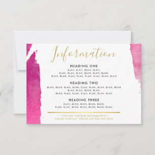 INFORMATIONSSTÄNGNING: modern luxe-rosa Tack Kort