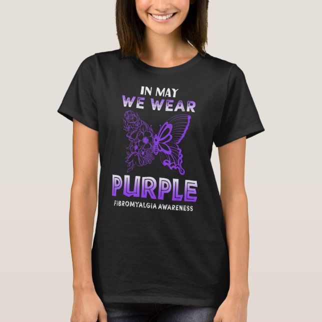 Informationstanke i Fibro i maj Bära Lila Butt T Shirt (Framsida)