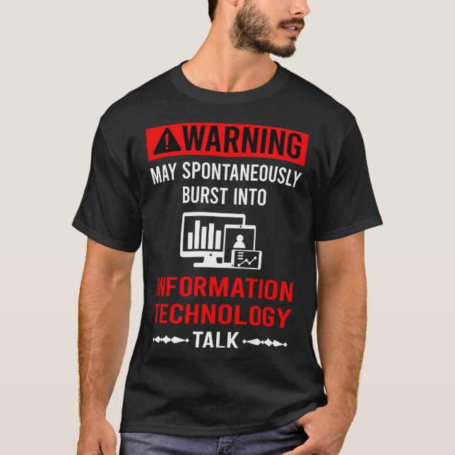 Informationsteknik för röd varning t shirt (Framsida)