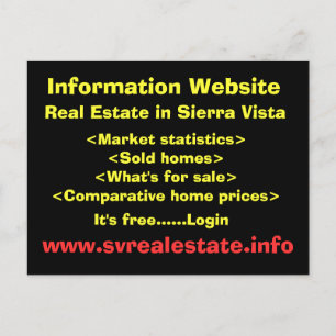 Informationswebbplats, Real Gods i Sierra Vist.. Vykort