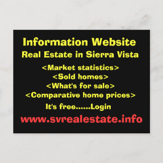 Informationswebbplats, Real Gods i Sierra Vist.. Vykort