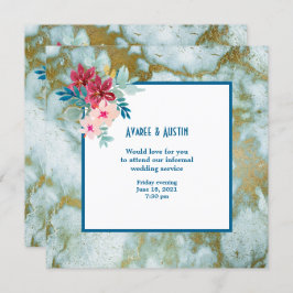 Informell bröllopsinbjudan med vattenfärg blommor inbjudningar