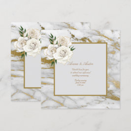 Informell bröllopsinbjudan till White Satin Ro Inbjudningar