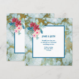 Informell bröllopsvattensmälta blommor inbjudan