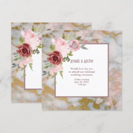 Informell inbjudan till Bröllop Watercolor Flowers