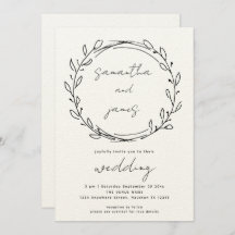 Informell Laurel Löv Line Art QR-kod Bröllop