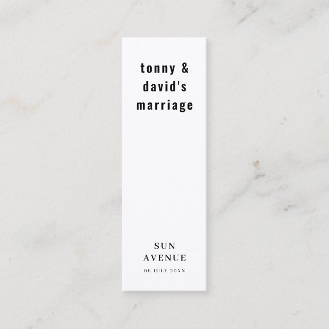 Informell Retro Bröllopspresent Bokmärke Kort (Framsida)