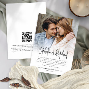 Informellt fotoövertäckningsskript QR-kod Boho Brö Spara Datumet