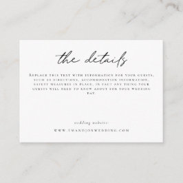 Informellt skript med minimal information om Bröll Tilläggskort