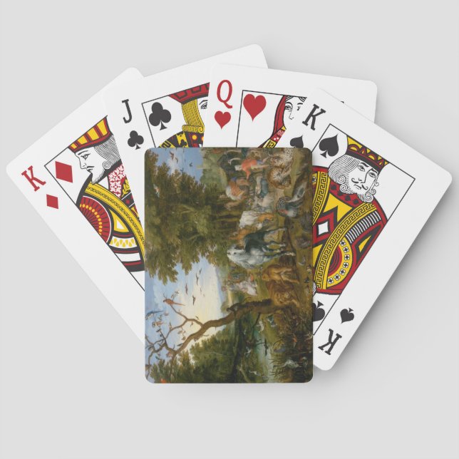 Införsel av djuren till Noahs Ark (Brueghel) Casinokort (Baksidan)