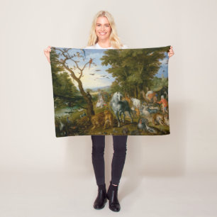 Införsel av djuren till Noahs Ark (Brueghel) Fleecefilt