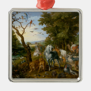 Införsel av djuren till Noahs Ark (Brueghel) Julgransprydnad Metall