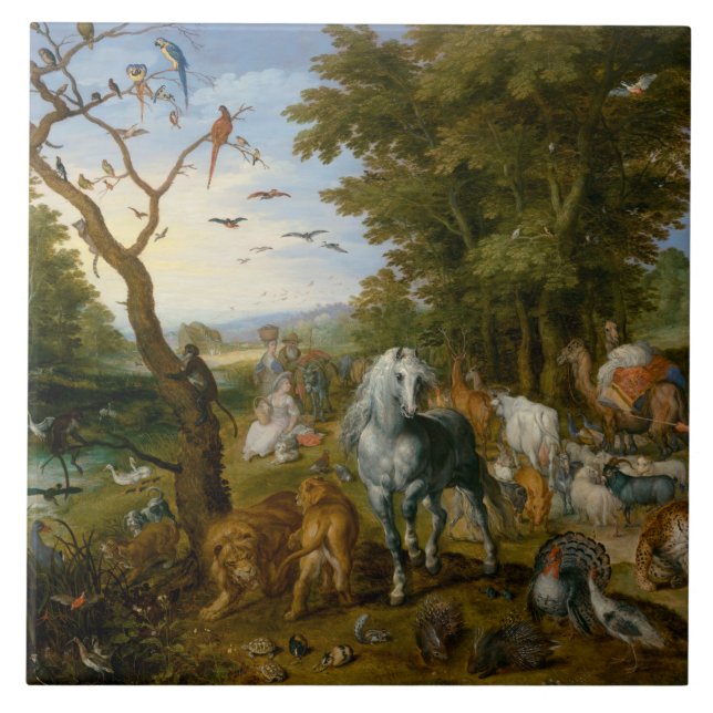 Införsel av djuren till Noahs Ark (Brueghel) Kakelplatta (Framsidan)