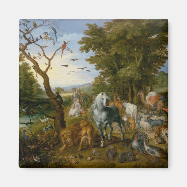 Införsel av djuren till Noahs Ark (Brueghel) Magnet (Framsidan)