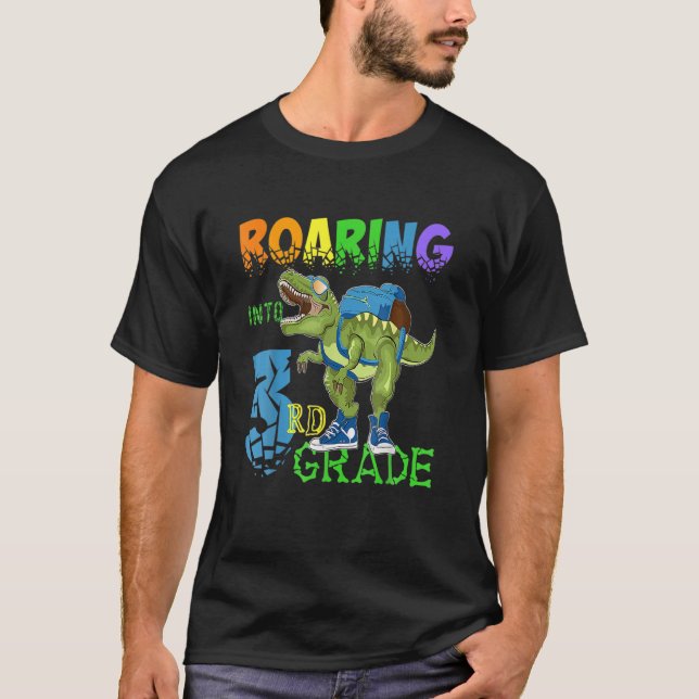 Införsel till 3Rd Klass T Rex Dinosaur tillbaka ti Shirt (Framsida)