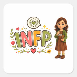 INFP — A Sonhadora Criativa Fyrkantigt Klistermärke