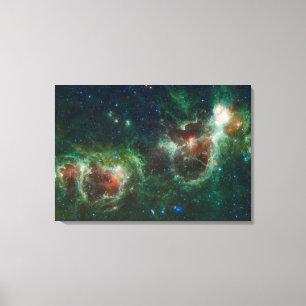 Infraröd mosaik av hjärta- och Soulnebulaena Canvastryck
