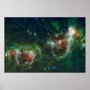 Infraröd mosaik av hjärta- och Soulnebulaena Poster