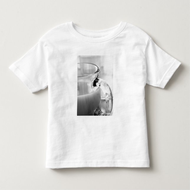 Infraröd, svart och vit, kopp, glas, kaffe, t shirt (Framsida)