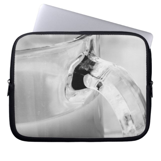 Infraröd, Svart & Vitt, kopp, glas, kaffe, Laptop Sleeve (Framsidan)