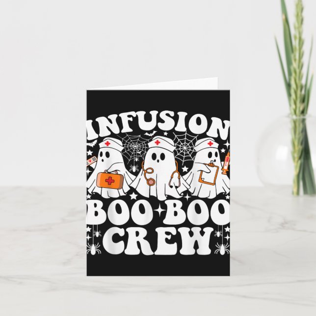 Infusion Boo Crew Nurse Funny Ghost Halloween Kort (Framsida)