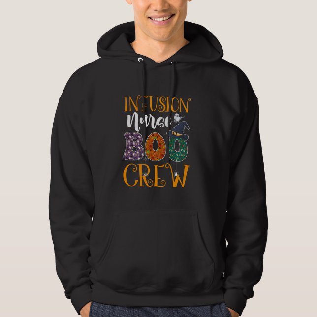 Infusion Nurse Boo Crew Nursing Halloween Ghost Co Hoodie (Framsida)