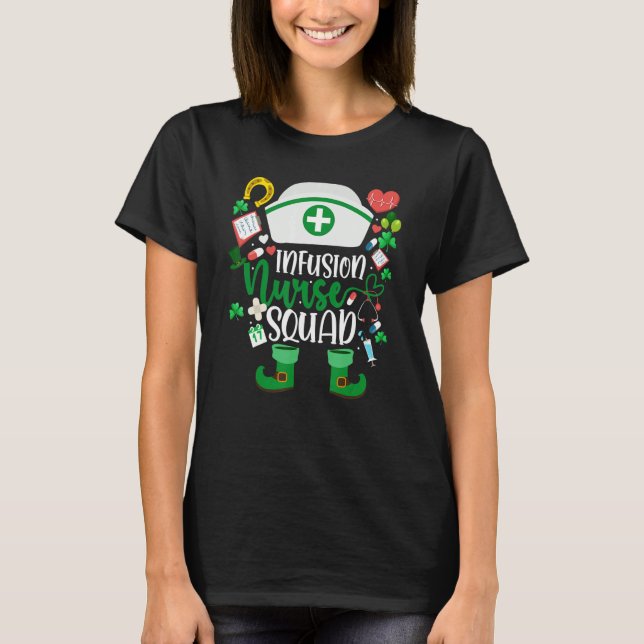 Infusion Nurse Squad Nursing Leprechaun St Patrick T Shirt (Framsida)