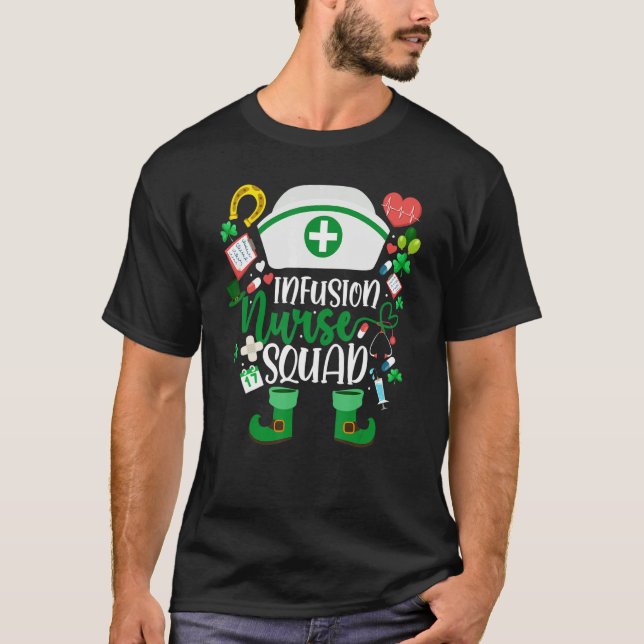 Infusion Nurse Squad Nursing Leprechaun St Patrick T Shirt (Framsida)