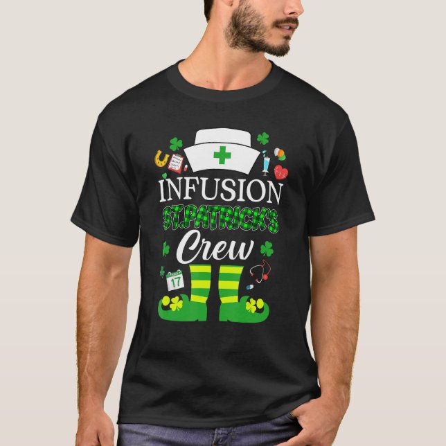 Infusion Patricks Nurse Crew St Patrick Day Leprec T Shirt (Framsida)