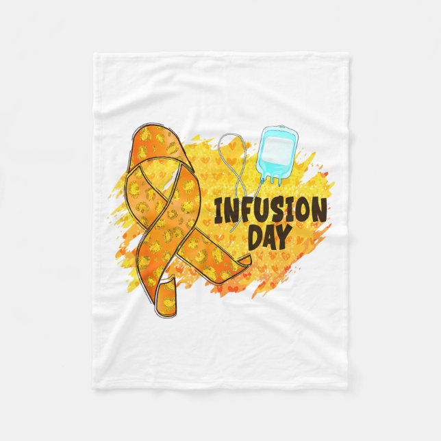 Infusionsdag Multipel skleros Medvetenhet Orange R Fleecefilt (Framsidan)