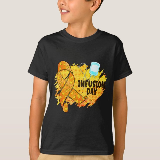 Infusionsdag Multipel Skleros Medvetenhet Orange R T Shirt (Framsida)