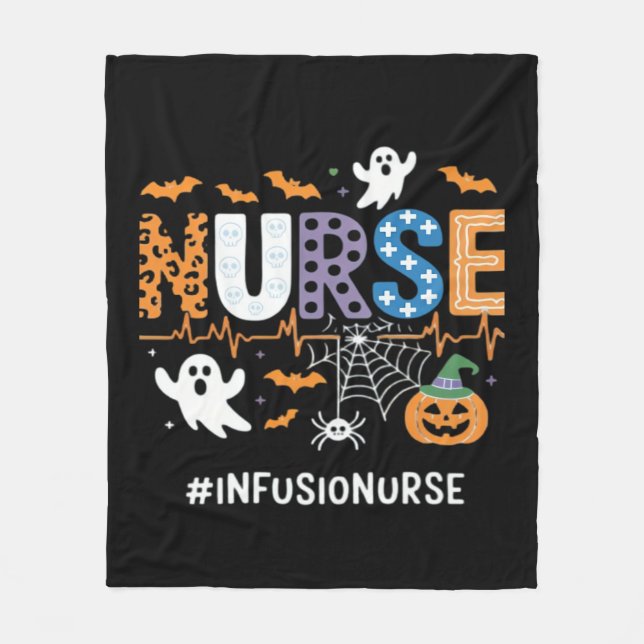 Infusionssjuksköterska Stethoscope Halloween Essen Fleecefilt (Framsidan)